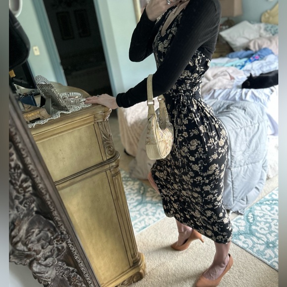 Vintage 90s corset lace up ditsy floral dress - Picture 9 of 15